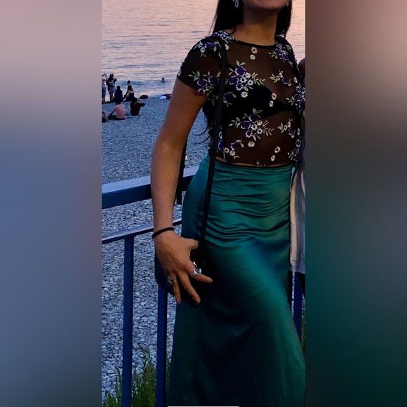 Zara Teal midi skirt - Picture 4 of 5